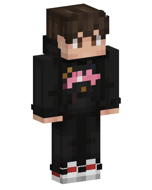 Skin Minecraft Pink Graphic Hoodie Boy