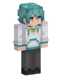 Skin Minecraft Teal Hair White Jacket
