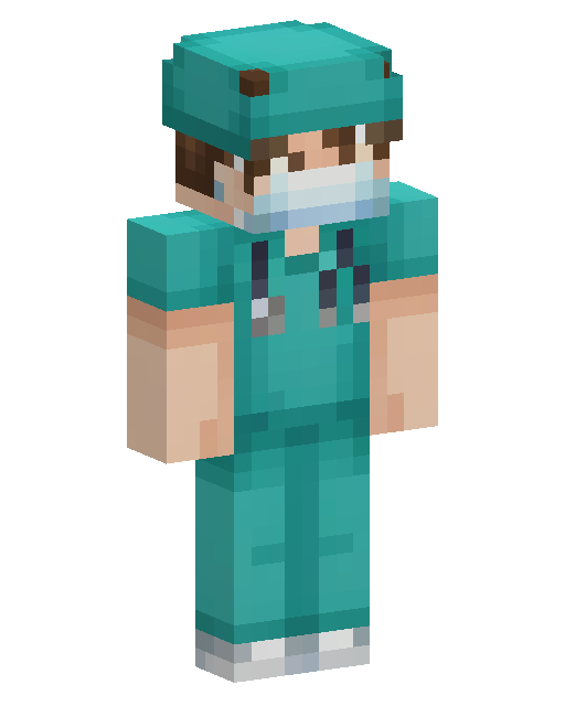 Teal Scrubs Surgeon Minecraft skin