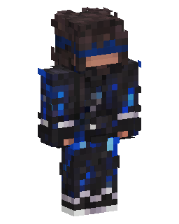 Dark Hooded Blue Lightning Warrior Minecraft skin
