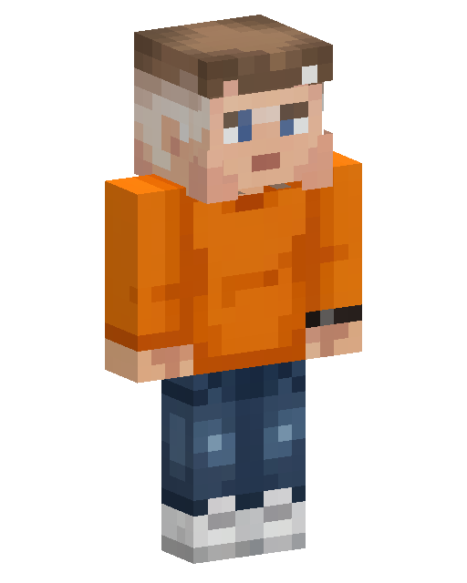 Orange Hoodie Gamer Minecraft skin