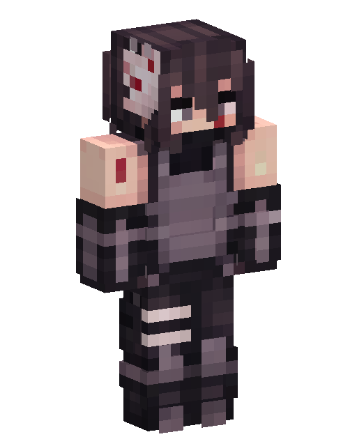 Dark Armored Warrior With Red Glow — Minecraft Skin Download