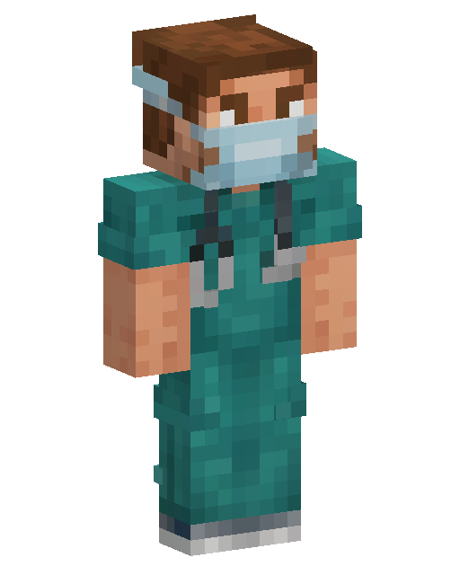 Teal Scrubs Medical Worker Minecraft skin