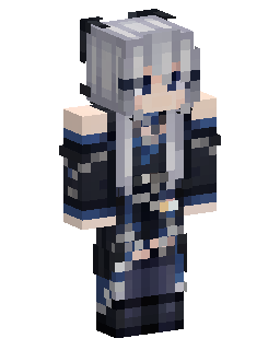 Silver Haired Anime Girl Minecraft-Skin