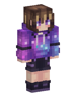 Skin Minecraft Purple Galaxy Hoodie Girl