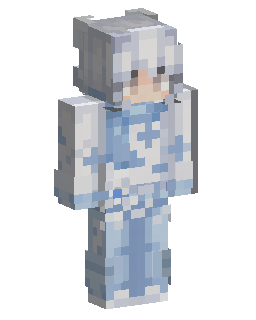 Silver Hair Blue Outfit 的 Minecraft 皮肤