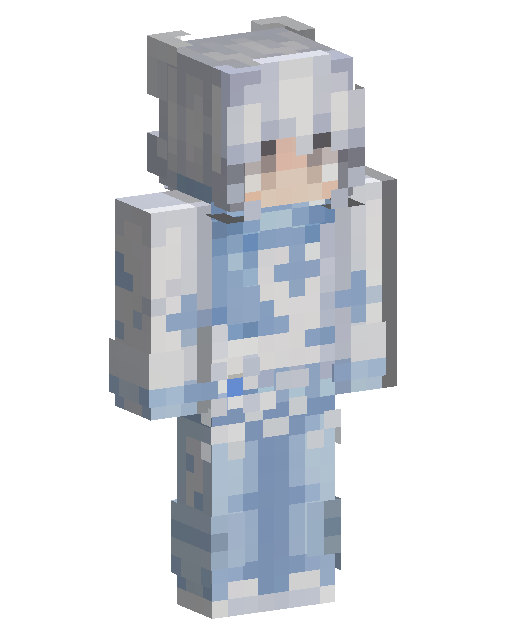 Silver Hair Blue Outfit Minecraft 皮肤