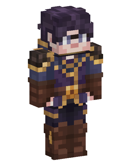 Minecraft-Skin Purple Haired Gold Trim Mage