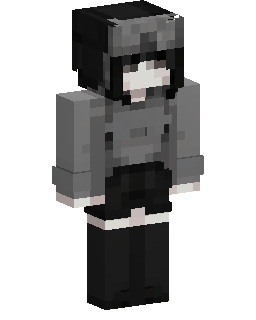 Grayscale Hoodie Girl Minecraft 스킨