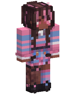 Pink Striped Girl Minecraft 스킨