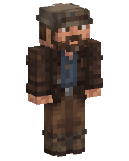 Bearded Brown Coat Man Minecraft skini