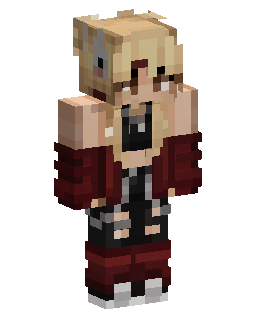 Blonde Red Jacket Anime Minecraft skin