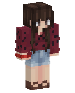 Red Plaid Girl Minecraft skin