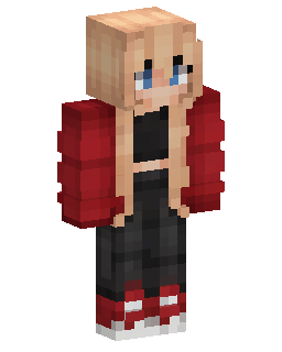 Blonde Red Jacket Girl Minecraft skin