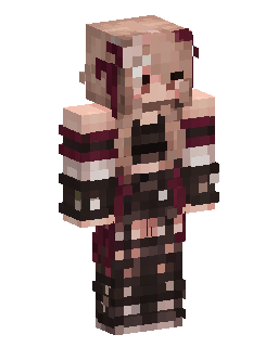 Maroon Striped Anime Girl Minecraft skin