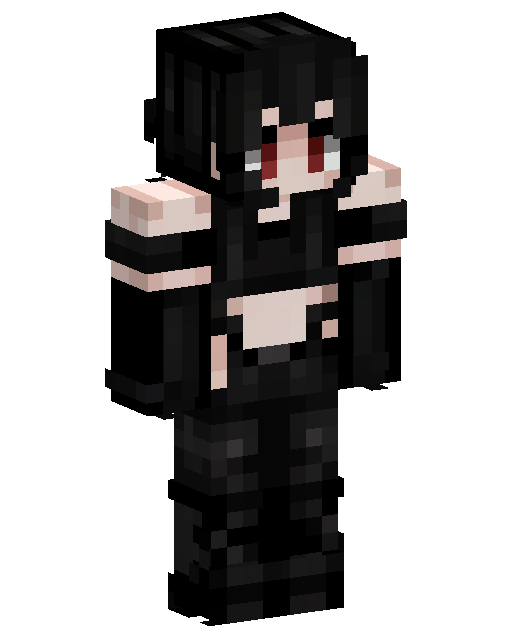 Gothic Black Haired Girl Minecraft 皮肤
