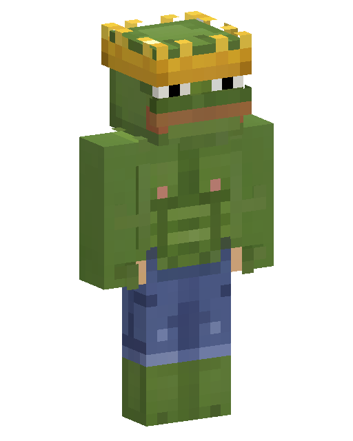 Green Crowned King Minecraft skin