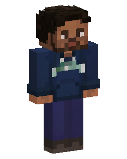 Brown Hair Blue Jacket Minecraft skin