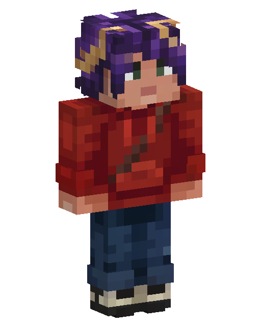 Minecraft-skin Purple Hair Red Hoodie