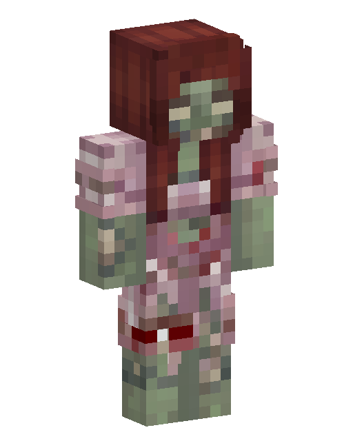 Bloodied Pink Zombie Girl Minecraft skin
