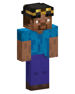 Blue Shirt Gold Crown Minecraft 스킨