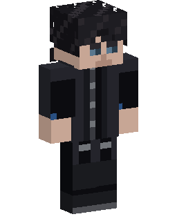 Blue-Eyed Boy in Black Jacket Minecraft 스킨