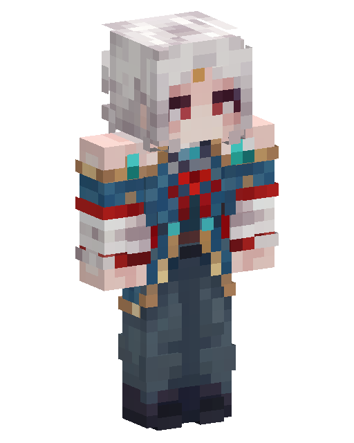 Silver Haired Armored Warrior Minecraft skin