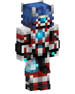 Skin Minecraft Blue Red Robot