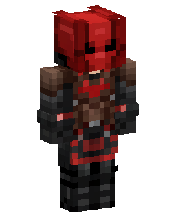 Red Helmet Dark Armor Warrior Minecraft skini