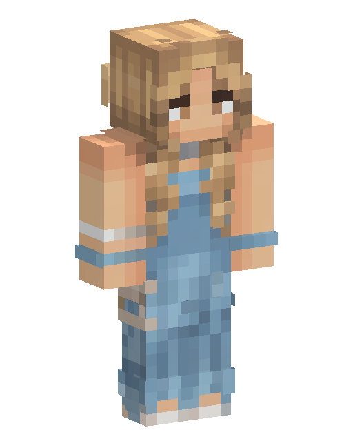 Blonde Girl In Blue Overalls Minecraft skin