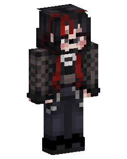 Emo Girl With Red Streaks Minecraft skin