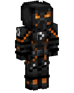 Black Orange Tech Soldier Minecraft skin
