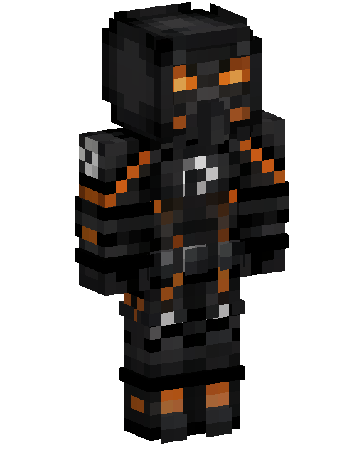 Black Orange Tech Soldier Minecraft skin