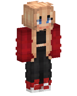 Blonde Red Jacket Girl Minecraft skin