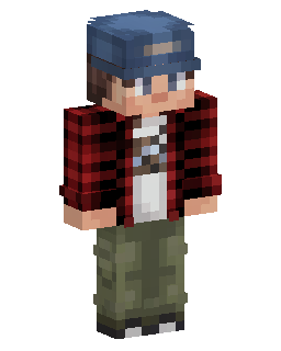 Skin Minecraft Red Plaid Flannel Gamer