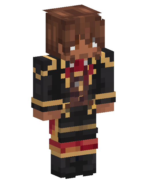 Minecraft-Skin Red And Gold Uniform Girl