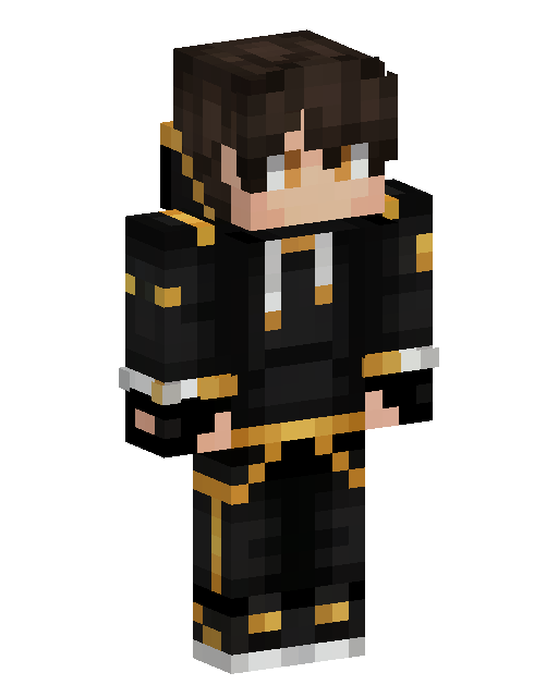 Black And Gold Trimmed Gamer Minecraft skin