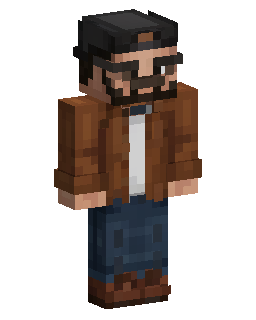 Brown Jacket Bearded Man Minecraft-Skin