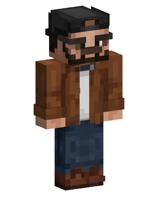 Minecraft-Skin Brown Jacket Bearded Man