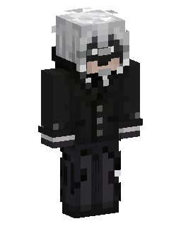 White Haired Dark Coat Minecraft skin