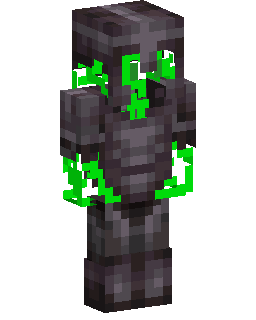 _I4’s Netherite Armoured Green Stripe Skin Minecraft 스킨