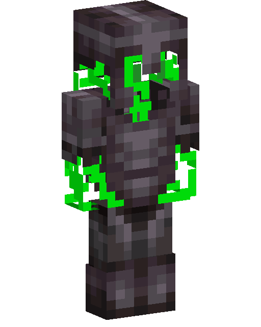 _I4’s Netherite Armoured Green Stripe Skin Minecraft 皮肤