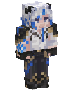 Blue White Haired Warrior Minecraft-Skin