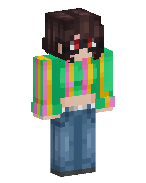 Rainbow Striped Shirt Kid Minecraft skini
