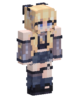 Blonde Girl In Dark Top Minecraft-Skin