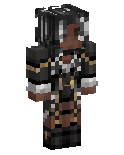 Black Coat Warrior With Gold Trim Minecraft skin