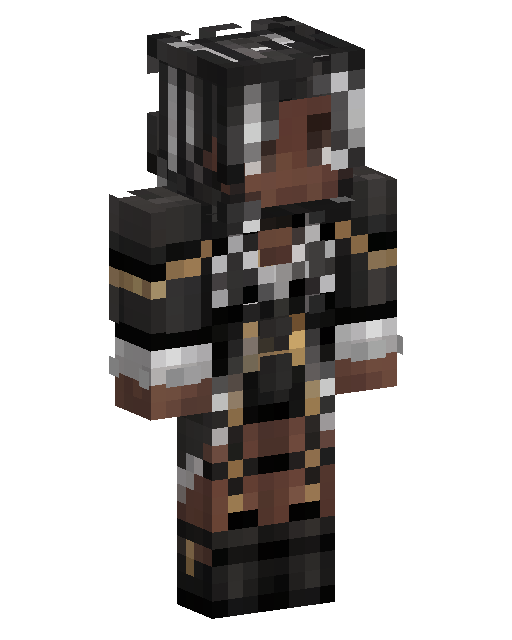 Black Coat Warrior With Gold Trim Minecraft skin