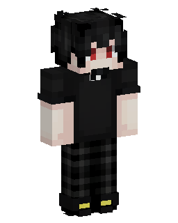 Black Hoodie Plaid Pants Boy Minecraft skin