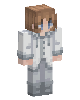 Brown Hair Grey Hoodie Minecraft-Skin