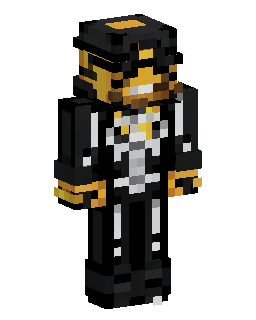Black Gold Skeleton Suit Minecraft skin